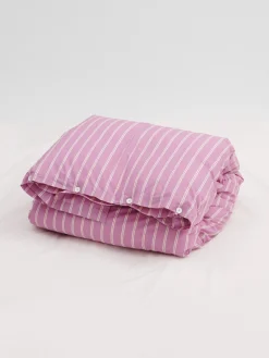 Percale Dynebetræk i Mallow Pink Stripes