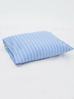 Percale Pillow Sham in Island Blue Stripes