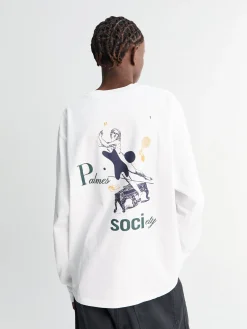 Piano LongSleeved T-Shirt i Hvid
