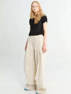 Pila Wide Pants i Ecru
