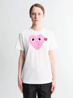 Pink Emblem T-Shirt i Hvid