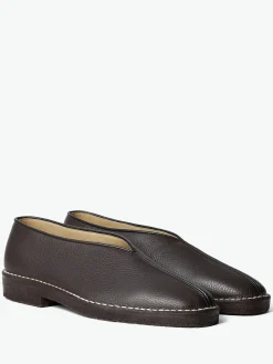 Piped Crepe Slippers i Mørkebrun