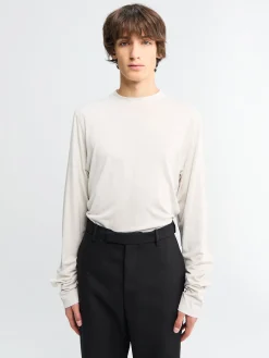 Polar Jersey Roundneck i Talc Jersey uld
