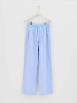 Poplin Pyjamas Bukser i Shirt Blue