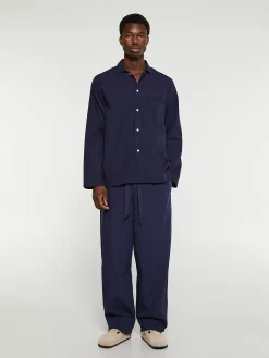 Poplin Pyjamas Bukser i True Navy