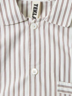 Poplin Pyjamas Kortærmet Skjorte i Hopper Stripes