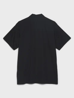 Poplin Pyjamas Kortærmet Skjorte i All Black