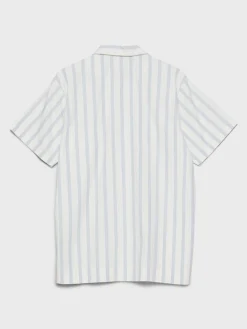 Poplin Pyjamas Kortærmet Skjorte i Needle Stripes