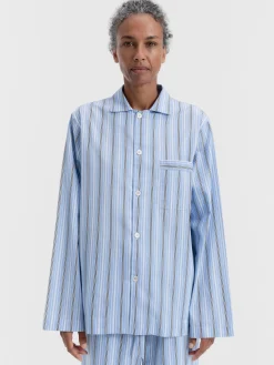 Poplin Pyjamas Long Shirt i Stave Stripes