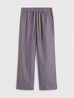 Poplin Pyjamas Pants in Chestnut Stripes