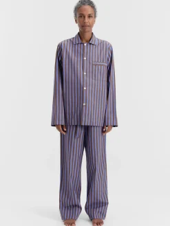 Poplin Pyjamas Pants in Chestnut Stripes