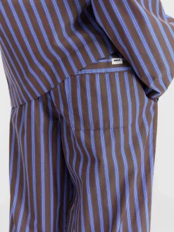 Poplin Pyjamas Pants in Chestnut Stripes