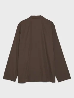 Poplin Pyjamas Skjorte i Coffee