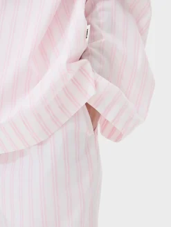 Poplin Pyjamas Skjorte i Hatty Stripes