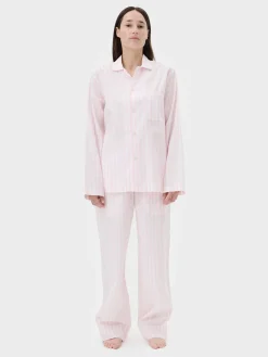 Poplin Pyjamas Skjorte i Hatty Stripes