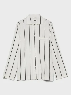 Poplin Pyjamas Skjorte i Shadow Stripes