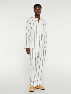 Poplin Pyjamas Skjorte i Shadow Stripes
