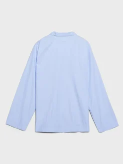 Poplin Pyjamas Skjorte i Shirt Blue