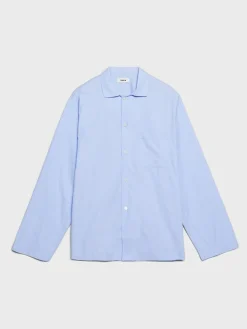 Poplin Pyjamas Skjorte i Shirt Blue