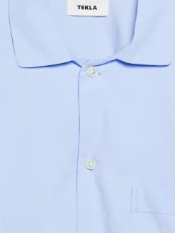 Poplin Pyjamas Skjorte i Shirt Blue