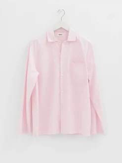 Poplin Pyjamas Skjorte i Soft Pink