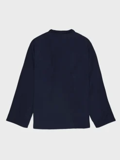 Poplin Pyjamas Skjorte i True Navy
