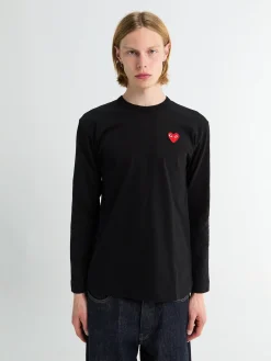 Red Heart Langærmet T-Shirt i Sort