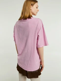 Relaxed Fit Logo T-Shirt i Cotton Candy Pink