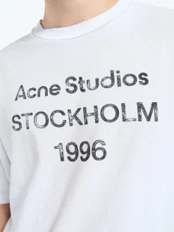 Relaxed Fit Logo T-Shirt i Dusty White