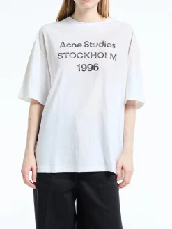 Relaxed Fit Logo T-Shirt i Dusty White