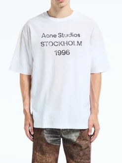 Relaxed Fit Logo T-Shirt i Dusty White