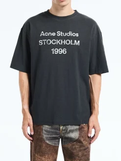 Relaxed Fit Logo T-shirt i Faded Black