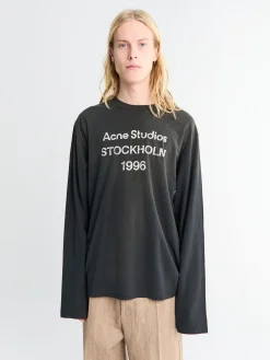 Relaxed Fit Logo T-Shirt i Faded Black