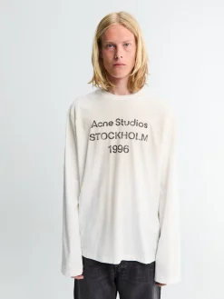 Relaxed Fit T-shirt i Støvet Hvid