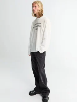 Relaxed Fit T-shirt i Støvet Hvid