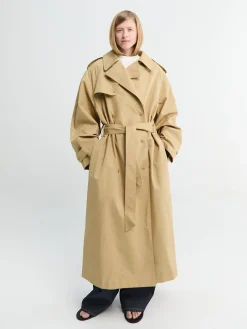 Riva Cotton Trench Coat i Camel