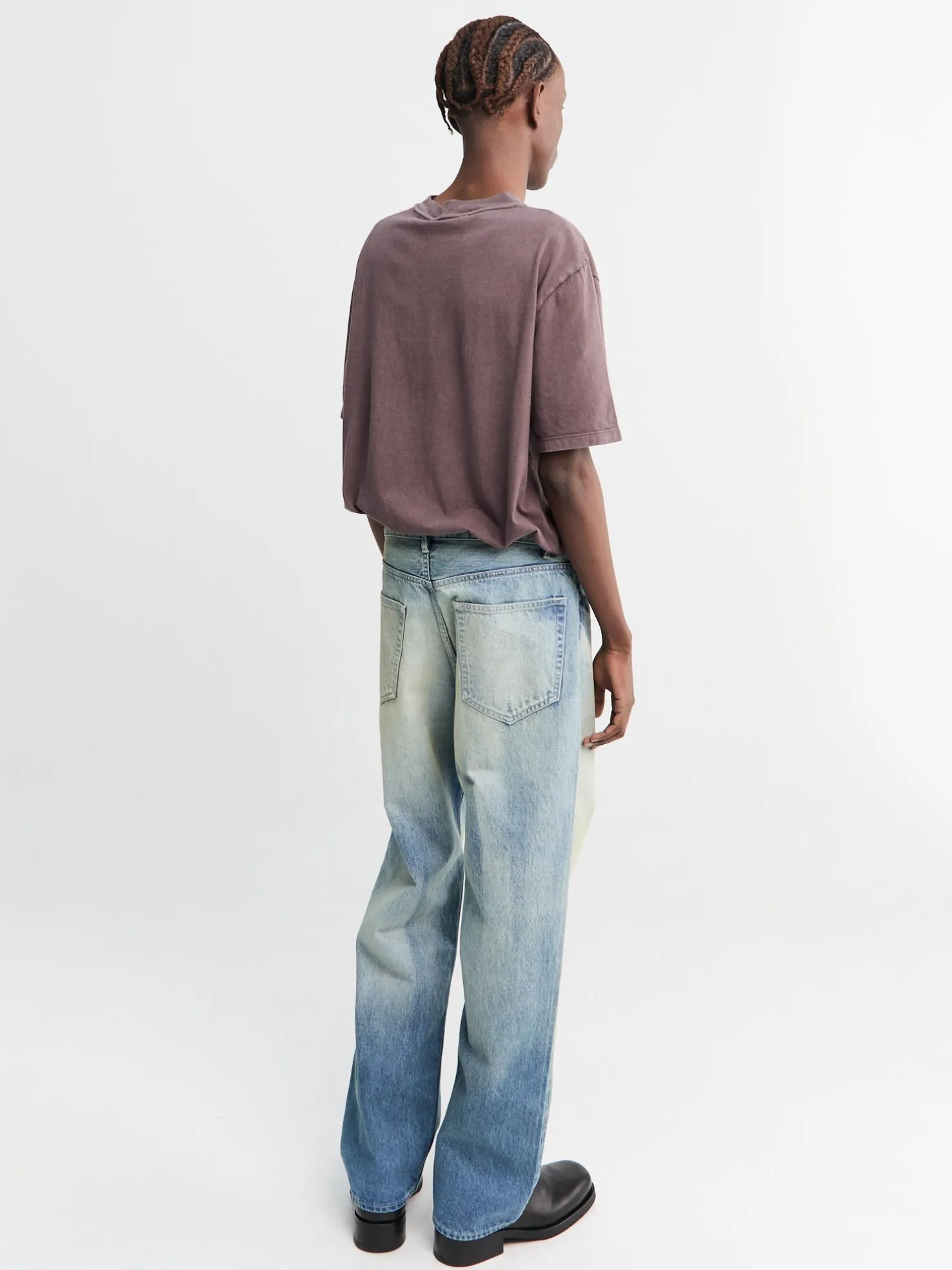 Selvedge Faded Heavy Denim Wide Pants i Faded Indigo