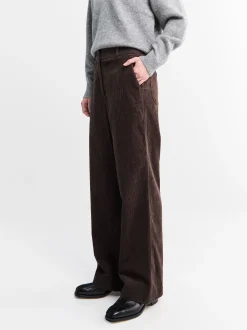 Semi-Wide Corduroy Bukser i Brun