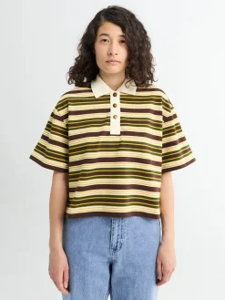 Shortsleeve Polo i pastelbrun
