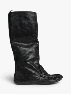 Slouch Saddle Boots i Sort