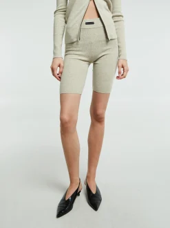 Soft Rib Biker Shorts i Timber