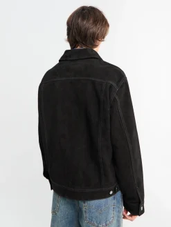 Studio Nicholson x Aaron Levine Suede Trucker Jakke i Sort