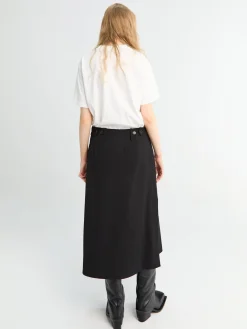 Tab Skirt i Mat Sort