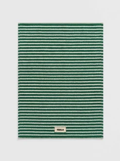 Terry Bademåtte i Teal Green Stripes