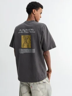 T-shirt med korte ærmer 'Dog Headed Men' i Washed Black