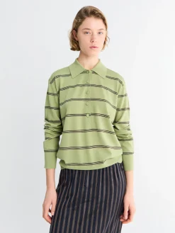 Tuno Stripe sweater i Oliven