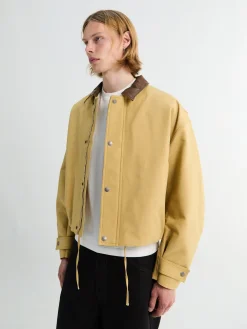 Twill Bomber Jacket i Sand Beige
