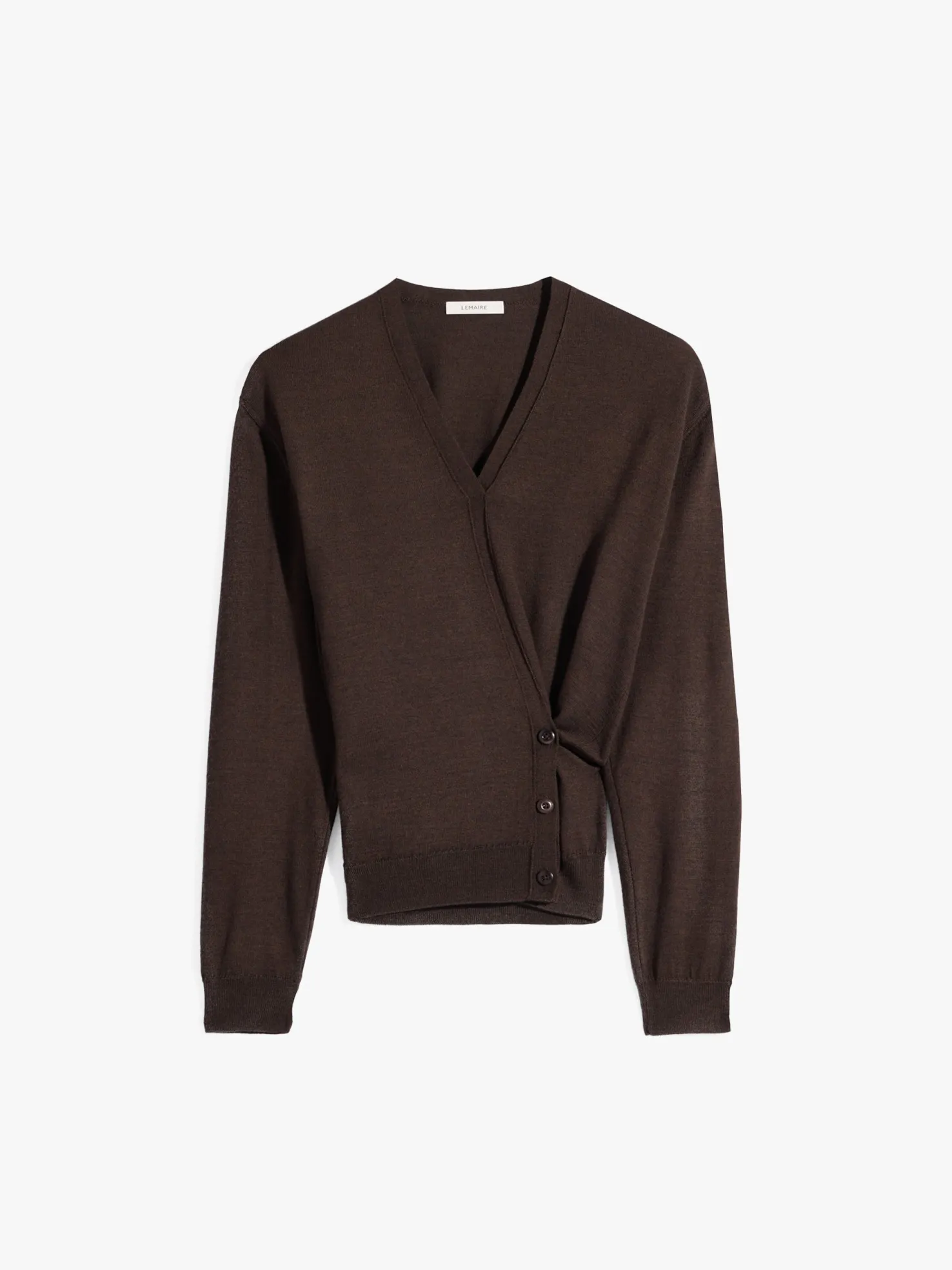 Twisted V Neck Cardigan i Dark Cacao