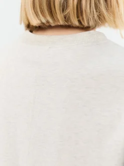 Unisex Loose T-shirt i Oatmeal Melange