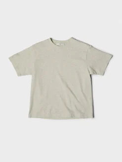 Unisex Loose T-shirt i Oatmeal Melange